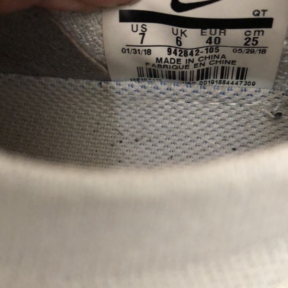 NIKE AIR VAPORMAX FLYNIT 2 WHITE GRAY RUNNING SNEAKERS MENS SIZE 7 - Picture 6 of 16